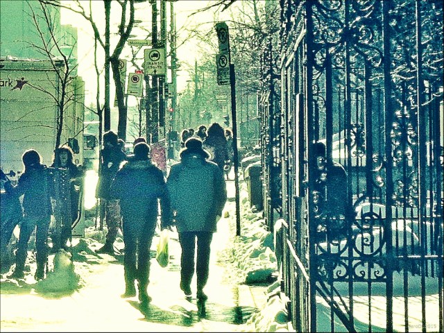 EXISTER TRANQUILLEMENT - Rue Sherbrooke Ouest, Montréal, janvier 2015